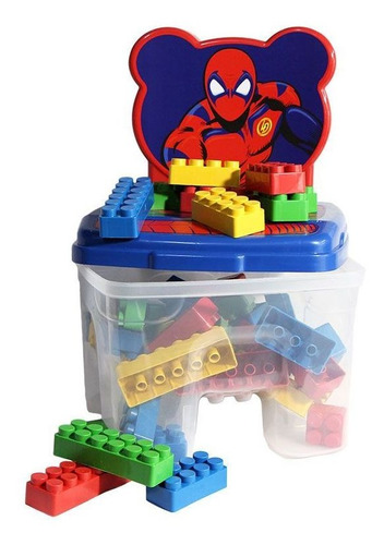 Imagem 2 de 2 de Cadeira Infantil Kids Brinquedo Com 48 Blocos Montar Aranha