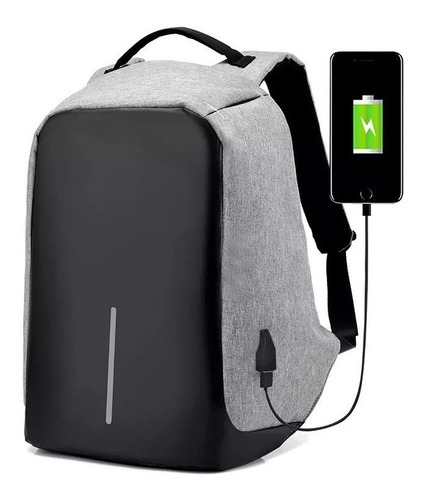 Bolso Mochila Morral Antirobo Con Puerto Usb Carga Colores