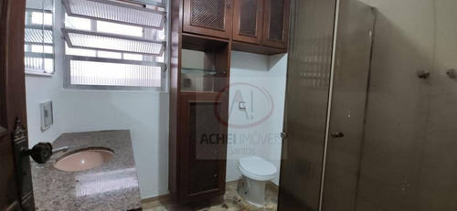 Apartamento Com 3 Dormitórios, 2 Banheiros, 1° Andar, 1 Vaga Fechada, 120 M² - Venda Por R$ 455.000 - Embaré - Santos/sp - Ap10341