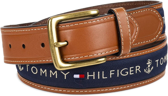 Cinturon Tommy Hilfiger Mens Marron- Azul Ribbon Inlay Belt | Meses sin  intereses