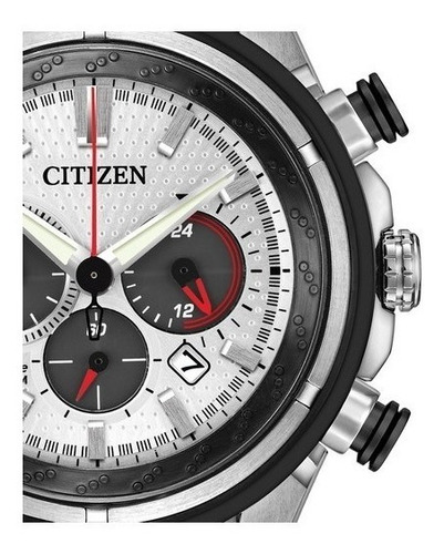 Reloj Hombre Citizen Crono Super Titanio Ca4240-58a Ag Of M Color De La Malla Acero Color Del Bisel Negro Y Acero Color Del Fondo Blanco Y Negro