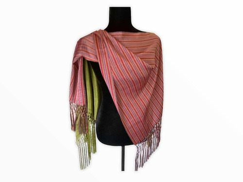 Poncho Artesanal De Rebozo Mexicano Elaborado Telar Colonial