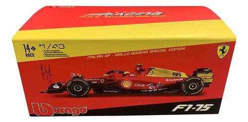 Modelo De Vehículo Ferrari F1-75 Sainz 75.º Aniversario 1:43