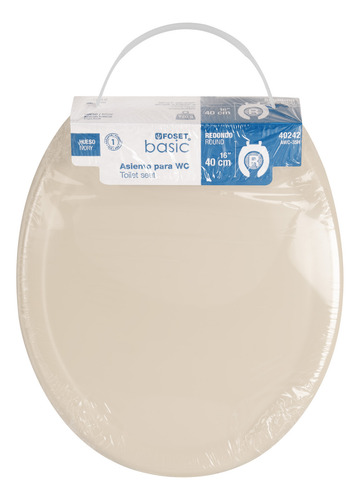 Asiento Redondo Para Wc Abierto Color Hueso Foset 40242