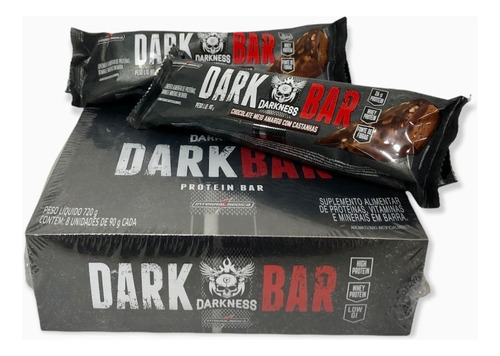 Barra De Proteína- Dark Bar- Chocolate Meio Amargo- Cx C/8