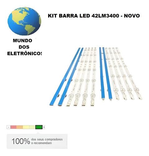 Kit 12 Barras Led Compatível 42ls3400 42lm3400 42lm3700 C/nf