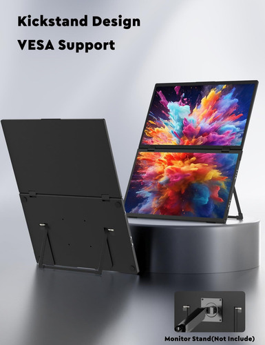 Monitores Duales 15.6 Dual Portátil Plegable Para Win/mac