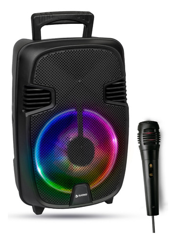 Parlante Portátil Suono Inalámbrico 8 Karaoke Con Microfono Color Negro