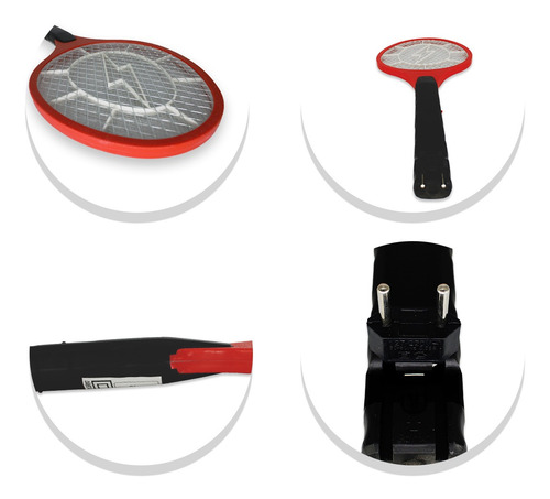 Imagem 6 de 7 de Raquete Mata Mosquitos Recarregavel 110/220v Eletrica