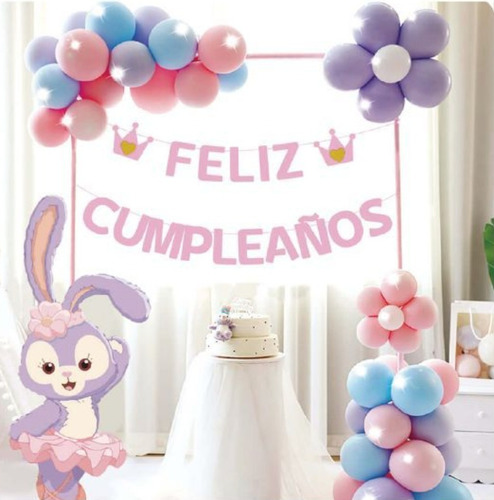 Decoración Con Guirnalda De Globos Motivo Coneja, 38 Piezas.