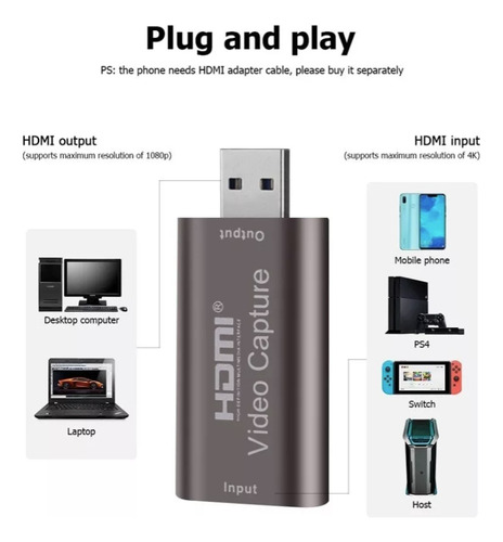 Capturadora Video Hdmi 4k 1080p 60hz New 3.0 Usb Para Juego