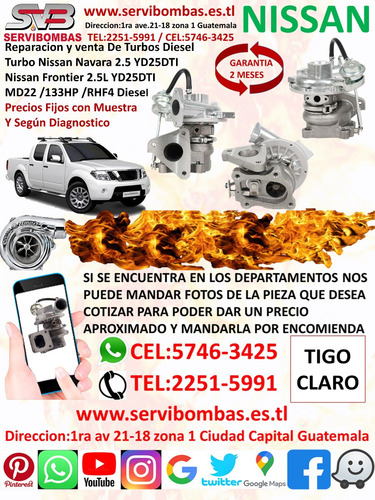 Turbo Nissan X-trail 2.5l Yd25 /md22/133hp/rhf4 Navara 2.5