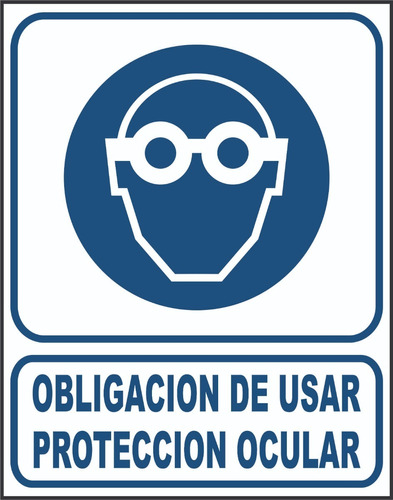 Cartel Linea Obligación Usar Protección Ocular 22x28 Cm