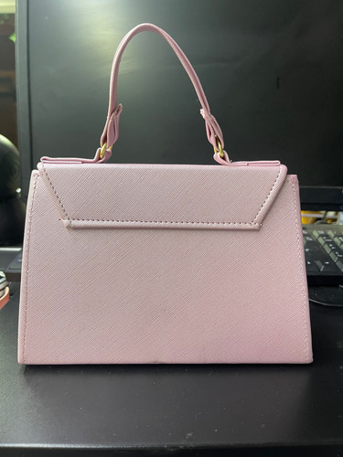 Bolsa De Mano Negro Lisa Oro Negro