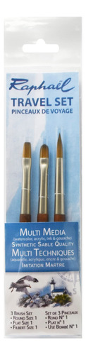 Raphael Travel Precision Mini Brush Set #10 Incluye 3 Round