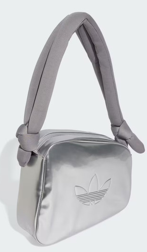 Cartera Bolso Adidas Airline Original Plateado Plateado Lisa Níquel Plateado