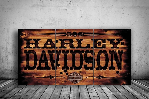 Cuadro Decorativo Harley Davidson Diseño Logo 120 X 60