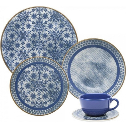 Aparelho De Jantar Jeans 20 Peças - Oxford Porcelanas