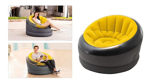 Sillon Sofa Puff Inflable Imperial 1.12mx69cm Moderno Intex.