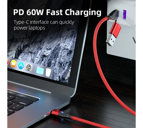 Imagen 3 de 6 de Cable Cargador Superapida Para iPhone Micro 6 En 1 Magnetico