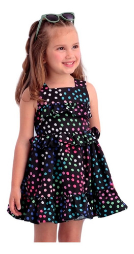 Vestido Infantil Poás Coloridas Mon Sucré Bloom 22234 B.e.
