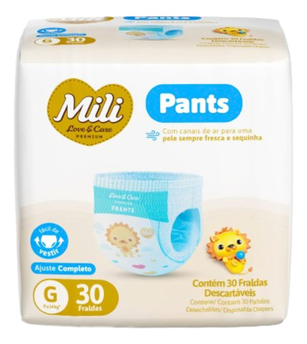 Fralda Descartável Premium Pants Cintura Elástica 360º Tam:g