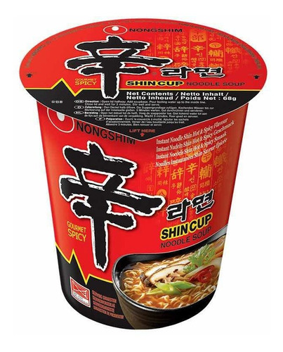 Fideo Ramen Shin Cup 68 G - Origen Koreano