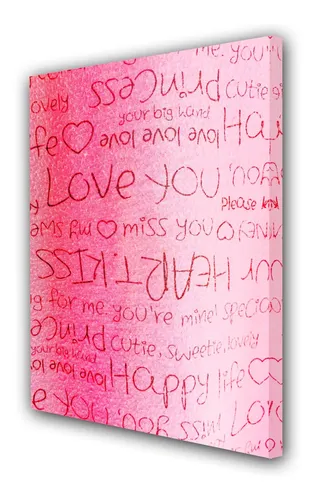 Cuadro 40x60cm Frase Palabra Leyenda Amor M6