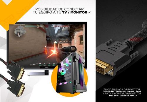 Imagen 8 de 10 de Cable Dvi D 24+1 Dual Link Macho Macho Con Filtros 2 Metros