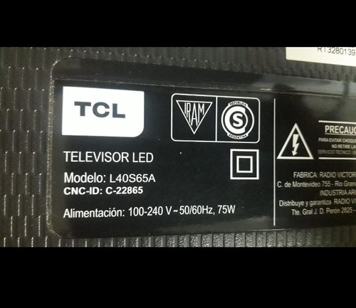 Tiras Led De Tv Tcl L40s65a( 1 Difusor A Pegar) (Usado)