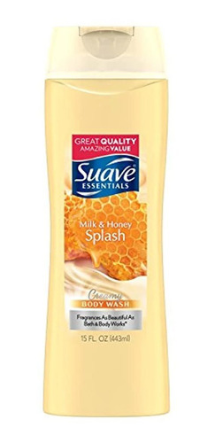 Suave Essentials Gel De Baño, Crema Cremosa De Leche Y Miel