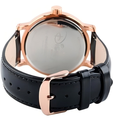 Reloj Hombre Disney Mickey Mouse Correa Piel 44 Mm W001855 Color de la correa Negro Color del bisel Rosa dorado Color del fondo Blanco