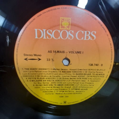 Vinil Lp As 14 Mais Volume 1 Bom Estado.