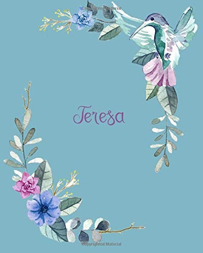 Teresa 110 Pages 8x10 Inches Classic Blossom Blue Design Wit