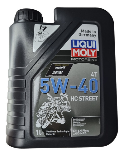 Aceite Liqui Moly 4t Sintetico 5 W 40 Hc Street 1 Litro