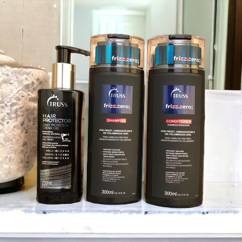 Frizz.zero Shampoo Condici 300ml +hair Protector 250ml Truss