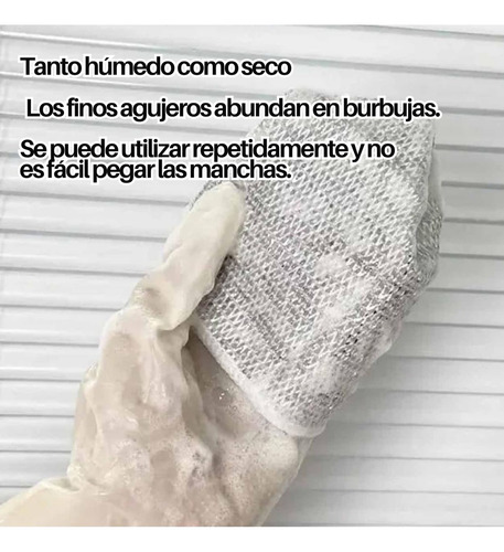 Set 5 Fibra Esponja Limpia Grasa Trastes Hogar Multifunción