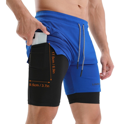 Lixada 2 En 1 - Pantalones Cortos De Running Para Hombre Con