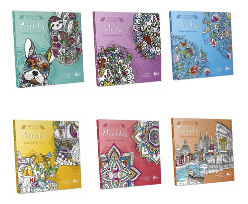 Imagen 2 de 9 de Libros Para Colorear *set De 6 Libros Con Diferentes Motivos