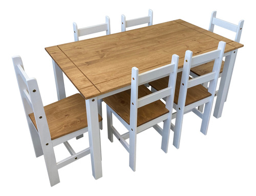 Juego De Comedor 6 Sillas Madera Maciza Importas Tu