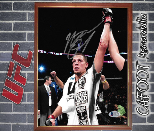 Ufc Nate Diaz Foto Firmada En Cuadro Para Colgar