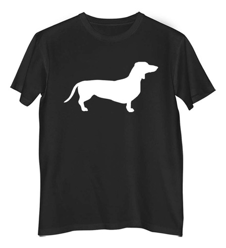 Remera Hombre Color Perro Silueta Salchicha