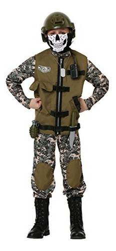 Costume Infantil De Soldado Camuflado Con Chaleco Táctico