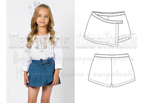 Patrón Molde Niña Shorts Cruzados Para Niños Bridget