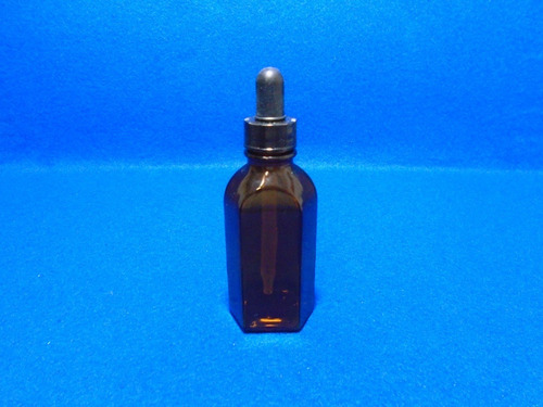 Frasco Gotero Oval De Vidrio Ambar De 60 Ml Caja C/12 Piezas