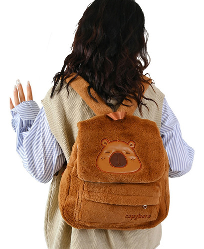 . Mochila Felpa Para Capibara Muñecas Bolsa Mini Informal