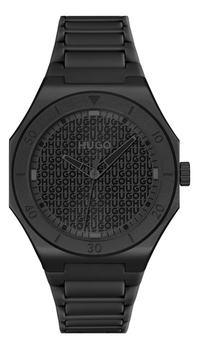 Hugo Reloj Hombre 42 Mm 3 Manecillas Silicón 1530396 Negro