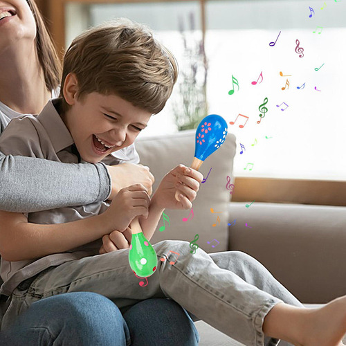 Maracas De Madera Para Niños Sonajeros De Percusión Manual D
