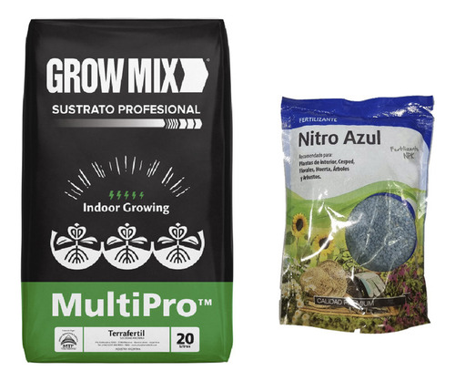 Sustrato Growmix Multipro 20lts Con Nitro Azul Lj 500gr