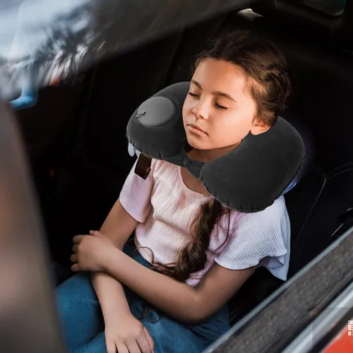 Almohada Inflable De Viaje Automatica Cuello Cojin Cervical